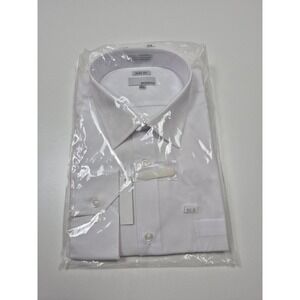 Modena Dress Shirt Mens 18.5 34/35 White Big Slim Fit Point Collar Long Sleeve